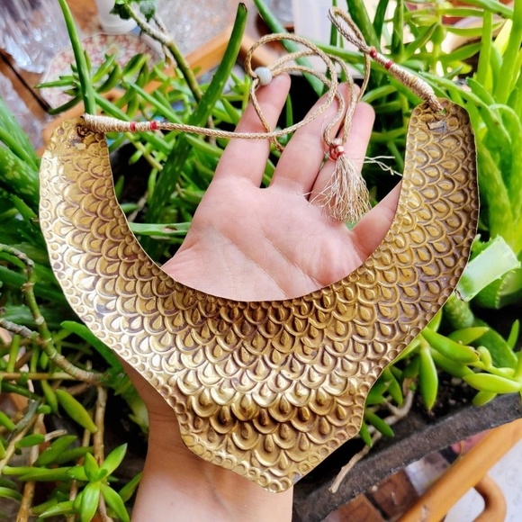 *RARE* Vintage Brass Collar Statement Necklace - Picture 8 of 8